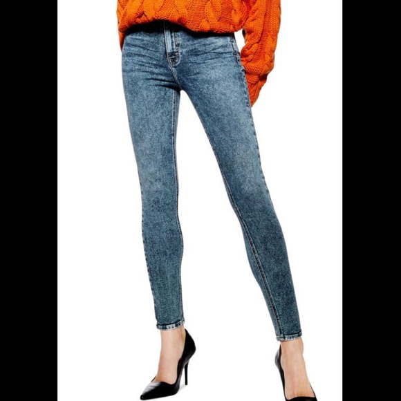 Topshop Denim - TOPSHOP Jamie Acid Wash High Waist Skinny Jeans In Indigo